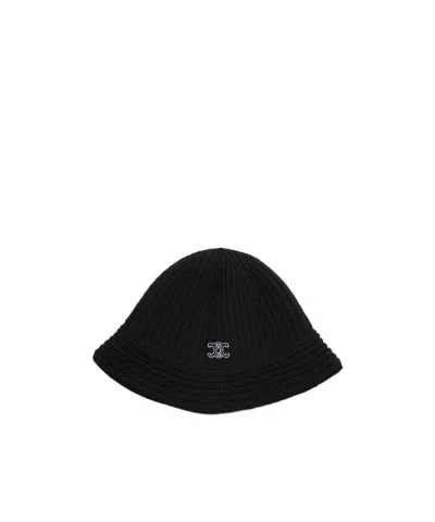 Celine Logo Hat In Black