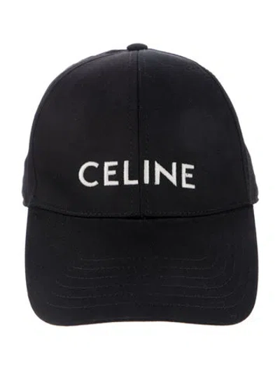 Pre-owned Celine Logo Hat In Black