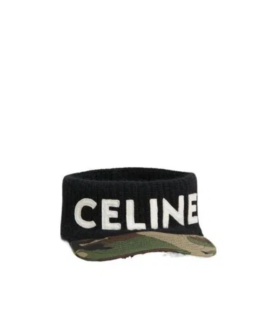 Celine Logo Hat In Black