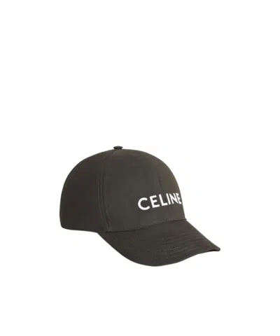 Celine Logo Hat In Black