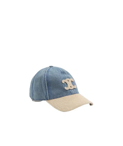 Celine Logo Hat In Blue