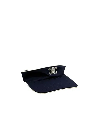 Celine Logo Hat In Blue