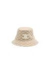 Celine Hat With Triomphe Monogram In Brown