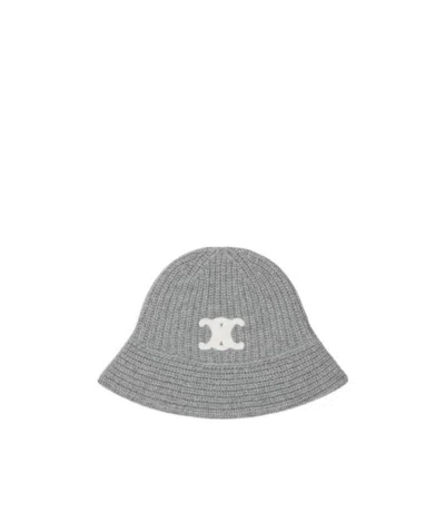 Celine Logo Hat In Gray