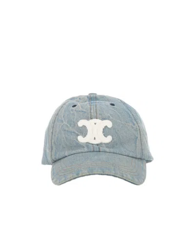 CELINE TRIOMPHE CAP IN COTTON DENIM