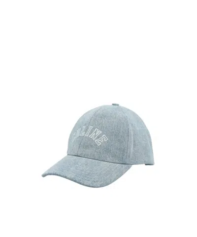 Celine Logo Hat In Gray