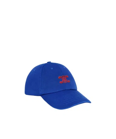 Celine Logo Hat In Burgundy