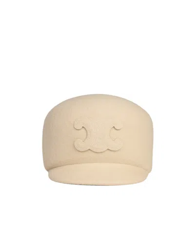 Celine Logo Hat In Nude