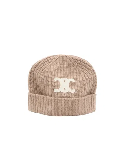 Celine Logo Hat In Nude