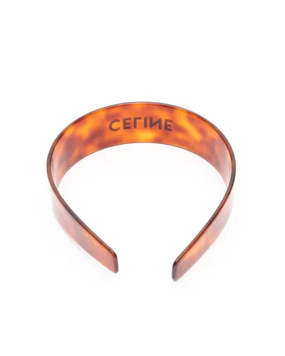 Celine Céline Logo Headband In Brown