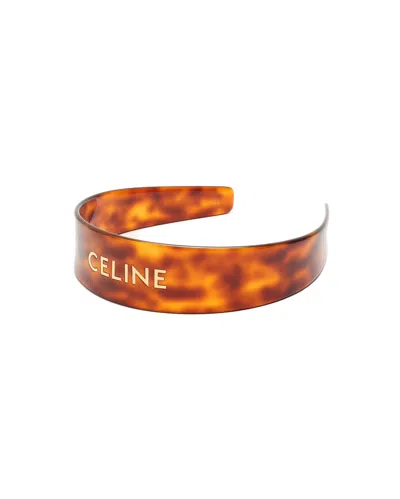 Pre-owned Celine Céline Logo Headband In Brown