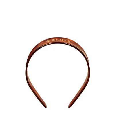 Celine Logo Headband In Brown