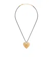 Celine Cur Triomphe Necklace In Brass With Gold Finish And Cotton In Yellow