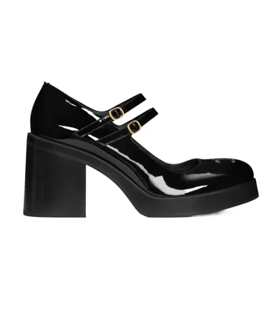 Celine Logo High Heels In Black