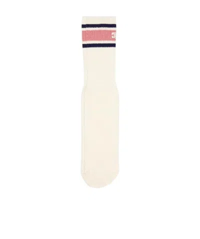 Celine Logo Inlaid Knitted Socks In White