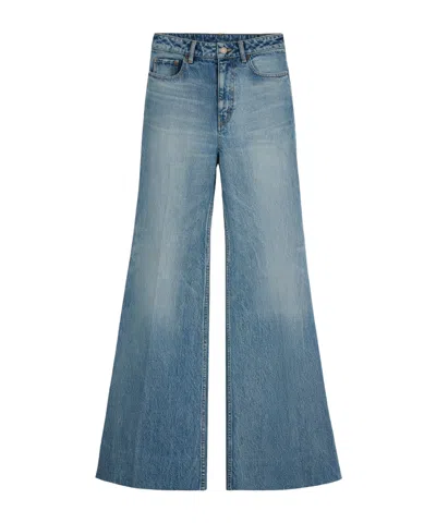 Celine Logo Jeans In Blue