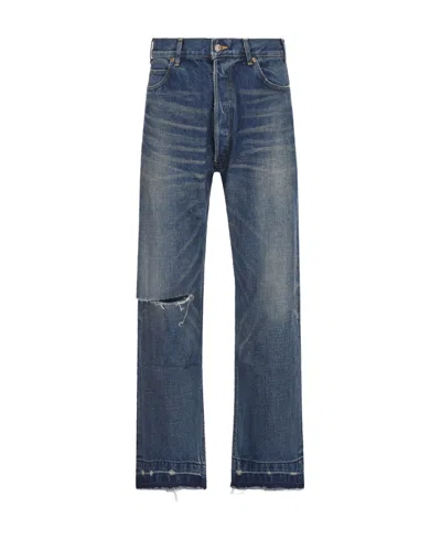 Celine Logo Jeans In Blue