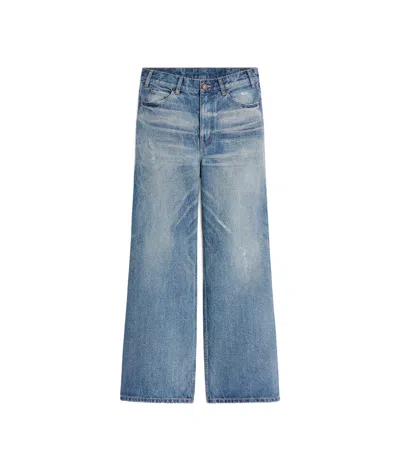 Celine Logo Jeans In Blue