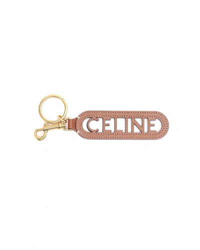 Pre-owned Celine Céline Logo Keychain In Brown