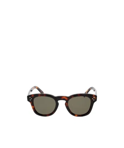 Celine Logo Logo Sunglasses In Brown