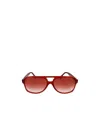 Celine Logo Logo Sunglasses In Red
