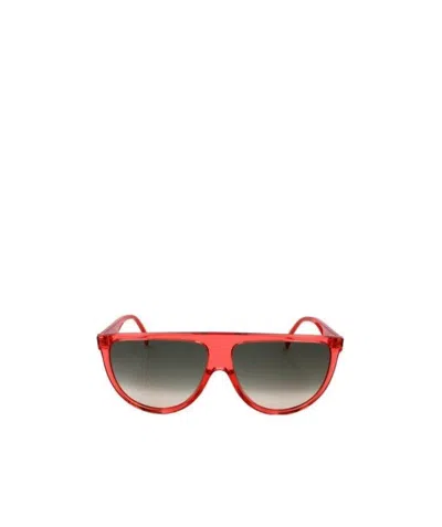 Celine Logo Logo Sunglasses In Red