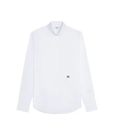 Celine Logo Logo Long-sleeved Shirt In White