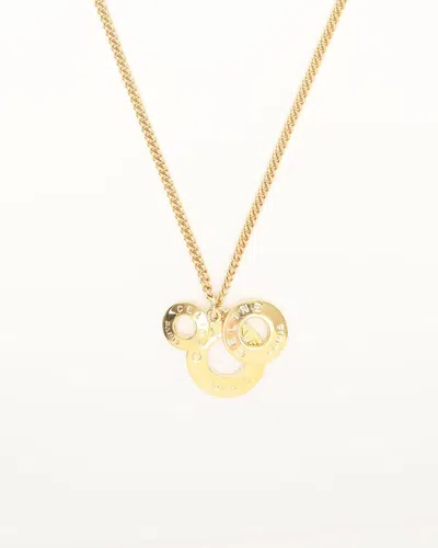 Celine Céline Logo Necklace In Gold