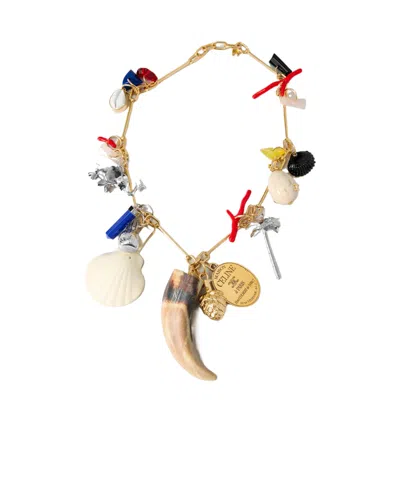 Celine Logo Necklace In Multi