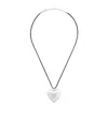 Celine Cur Triomphe Necklace In Brass With Gold Finish And Cotton In White