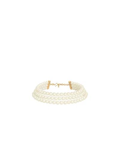 Celine Logo Necklace In White
