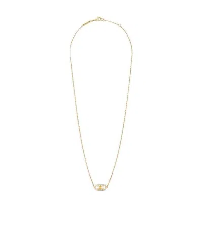 Celine Logo Necklace In Yellow