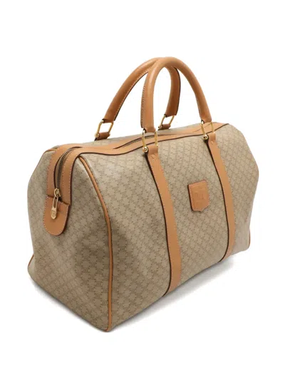Pre-owned Celine Monogram Leather Duffel Bag In Neutral