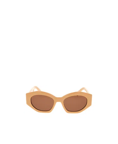 Celine Logo-plaque Arm Sunglasses In Brown