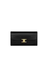 Celine Triomphe Large Leather Continental Wallet In Black