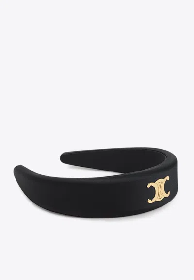 Celine Logo-plaque Satin Headband
