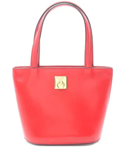 Pre-owned Celine Logo-plaque Tote Bag In Red