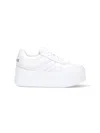 Celine Logo Platform Sneakers In White
