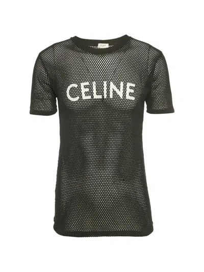 Pre-owned Celine Logo-print T-shirt In Black