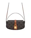 Celine Logo Printed Cowhide Leather Lace Handbag In Brown