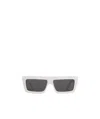 Celine Monochrome 02 Rectangle-frame Acetate Sunglasses In White
