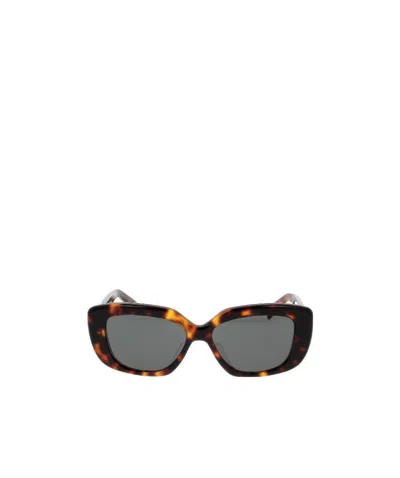 Celine Logo Rectangular Frame Sunglasses In Gray