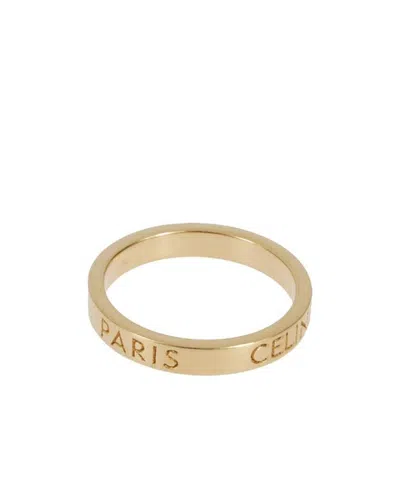 Celine Logo Ring In Yellow