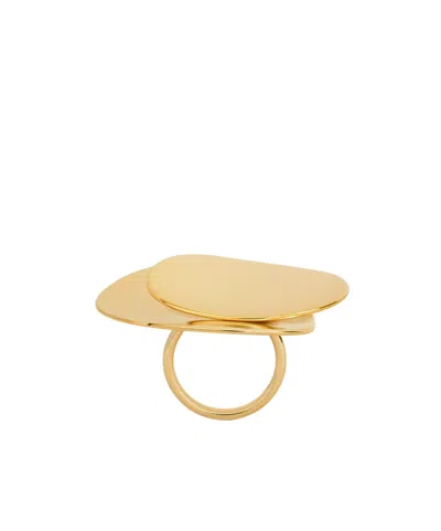 Celine Logo Ring In Yellow
