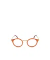 Celine Logo Round Frame Flat Mirror In Orange