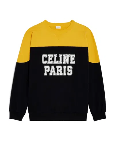 Celine Logo Round-necked Sweater In Black