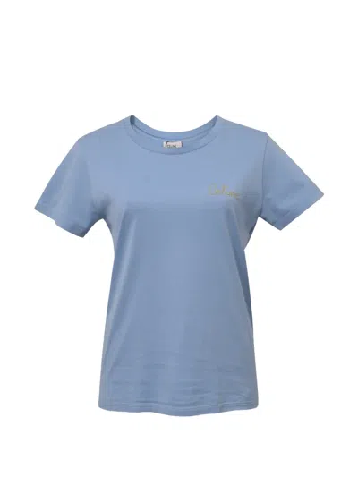 Pre-owned Celine Logo Short-sleeve T-shirt In Blue