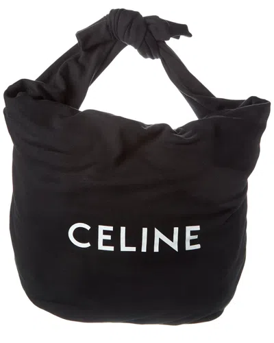 Celine Logo Shoulder Bag In Black