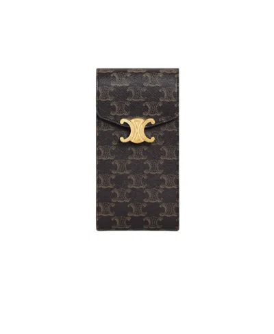Celine Logo Shoulder Bag In Black