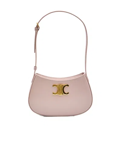 Celine Logo Shoulder Bag In Brown